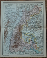 "Baden" térkép melléklet a Pallas lexikonból cca 1900