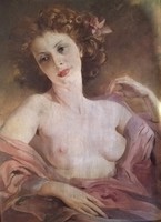 Oil painting Mary of the Plough, bought at a public auction! Large semi-naked, oil/canvas! Indicated!