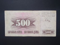 Bosznia Hercegovina 500 Dinara 1992 F
