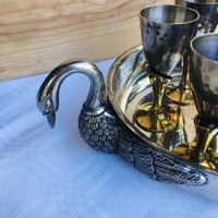 Swan tray and glasses