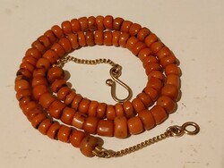 Antique 14k gold salmon coral necklace or bracelet