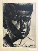 Barcsay Jenő (1900 - 1988) Fiúfej (1924) ,rézkarc