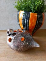 Retro Hungarian ceramic ikeba. Fish, urchin. Rare
