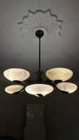 Antique bronze chandelier - with original shades around 1930