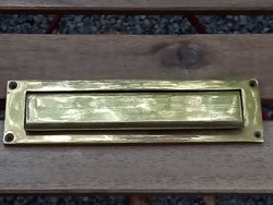 Old retro/midcentury solid copper post letter slot for old doors