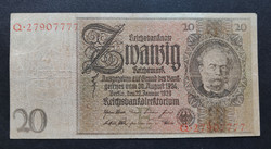 Németország 20 Márka 1929, F+