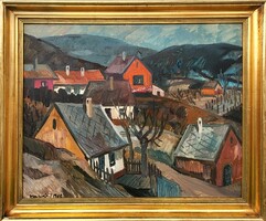 Landscape painting by József Szamosvári (1931 - ) with original guarantee!
