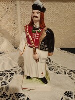 Nice and cheap! Old porcelain Esztergom hand-painted Hungarian bachelor figure for sale, nipp!