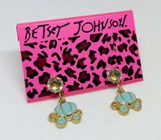 Betsey Johnson Sky Blue Pumpkin Cradle Earrings 4