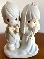Marked American porcelain figure bride groom wedding