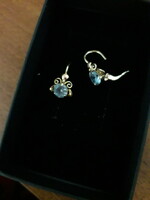 14K gold earrings with blue stone