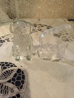 Nice and cheap! Old glass dog, deer weight, holder 2 pieces for sale!