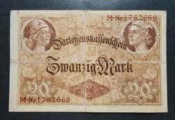 Németország 20 Márka 1914, F+-VF