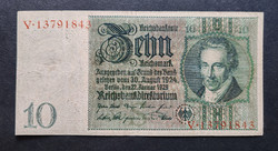 Németország 10 Márka 1929, F+