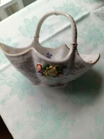 Porcelain, old, (GDR) flower basket (21 x 11)