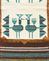 Németh Éva stílusú retro falvédő madarakkal - pávák - szőttes falikép, textil