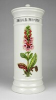 1O384 Porcelán patika edény SALVA OFFICINALIS - Piros gyűszűvirág 25.5 cm