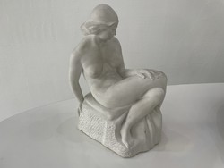 Ivan Meštrović női lány akt szobor figura modern antik fém kisplasztika
