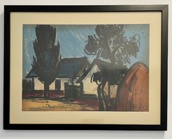 Kajári Gyula (1926-1995) 48x63 cm EREDETI olajpasztell alkotása