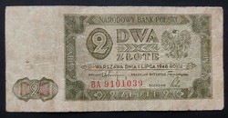 Ritka! Lengyelország 2 Zlote / Zloty 1948, F+