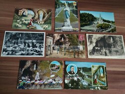 8 Lourdes postcards, in one