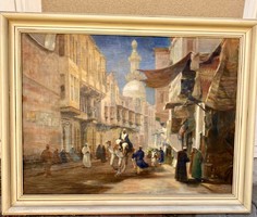 Cserna Károly (1867-1944) olajfestmény Arab