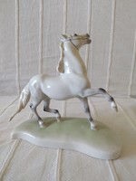 Herendi: horse, beautifully painted apple-shaped porcelain figurine, flawless, marked, 19 cm