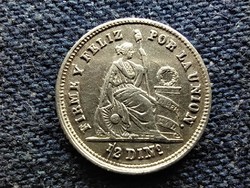 Republic of Peru (1822-) 1/2 din .900 Silver 1863 (id78354)