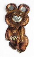 1O486 misa teddy bear Moscow Olympics mascot metal wall decoration 17 cm