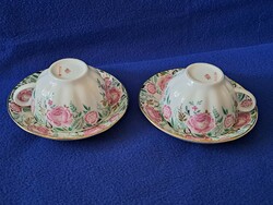 Flawless! 2 pcs. Lomonosov, rose pattern tea cup + base in one