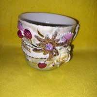 "Gratulálok " ,régi, német porcelán csésze.