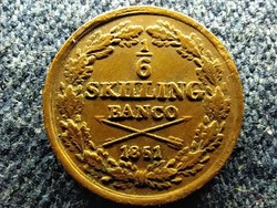 Svédország I. Oszkár (1844-1859) 1/6 Skilling banco 1851 (id62740)