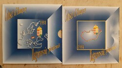 Rare !! 1993 Circulation line, pageable bu unc coins of Hungary inside silver 200 HUF