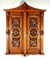 Antique richly carved wall cabinet - wall storage !!!