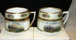 Antique souvenir cup - Tatra lomnicz - e.M. Schmidt meissen 2 pcs