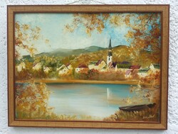 Landscape with church oil painting