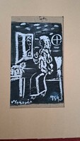 20th Century Hungarian Graphic Artist: Mirror Before