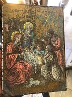 Ikon, XIX. század eleji, fára festve, 22 x 18 cm-es. ritkaság
