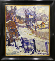 XX. No. Unknown painter - Transylvanian snowy winter landscape