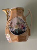 Tündéri antik porcelán tej kiöntő kézzel festett.