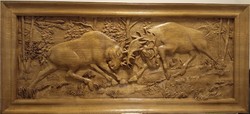 Carved hunting themed picture
