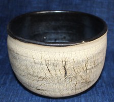 Ceramic decorative bowl with antique effect glaze