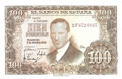 100 peseta pestas 1953 Spanyolország aUNC 1.