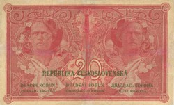 20 korun korona 1919 Csehszlovákia Ritka