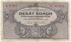 10 korun korona 1927 Csehszlovákia Ritka