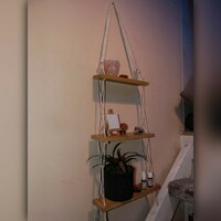 Hanging macramé shelf