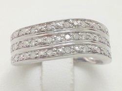 309T. Accant gyémánt 0.3Ct 925‰ Ezüst 4g Gyűrű, Új ára 800$