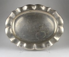 1O418 old marked large silver tray 1370g