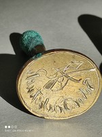 Antik réz pecsétnyomó  címeres oxidálva