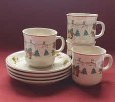 Christmas pattern porcelain tea coffee set cup saucer plate